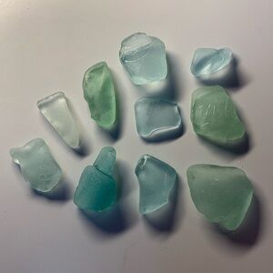Genuine Surf-Tumbled Sea Glass Lot | Aqua & Seafoam Blue Green Mix Craft/Jewelry